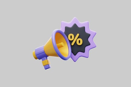 Abstract sale announcement megaphone percent