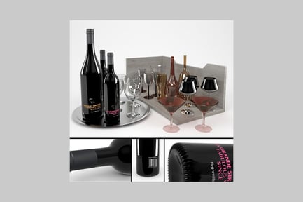 Vorschau: Weinflaschen und Gläser: ein fotografisches Triptychon