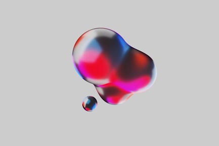Liquid colorful blob with orb