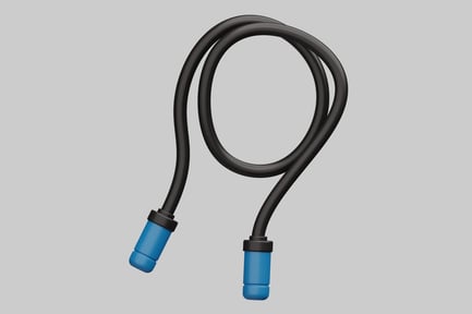 Aperçu: Corde à sauter noire avec poignées bleues